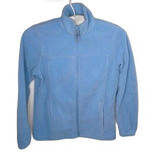 Swiss Alps Girls Full Zip Polar Fleece Jacket With Pockets Light Sky Blue 10/12